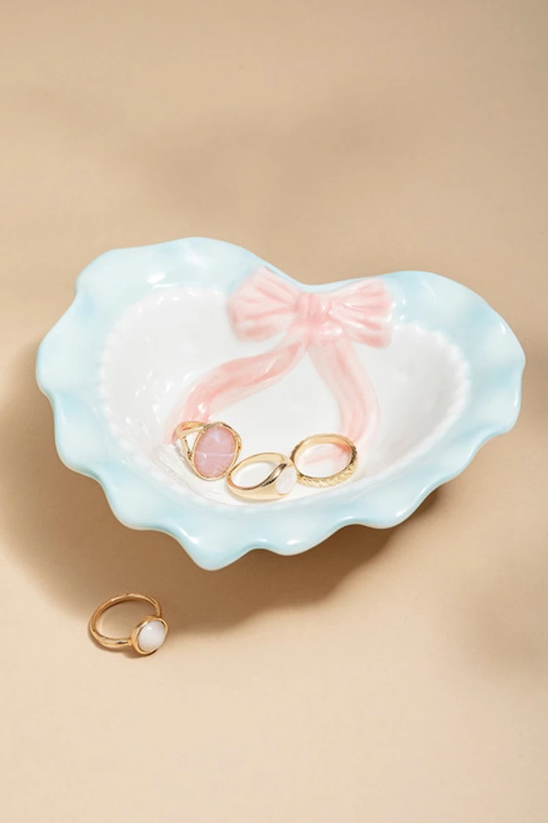 Heart Shaped Bow Trinket Dish