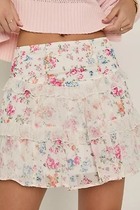 Alice Floral Tiered Mini Skirt
