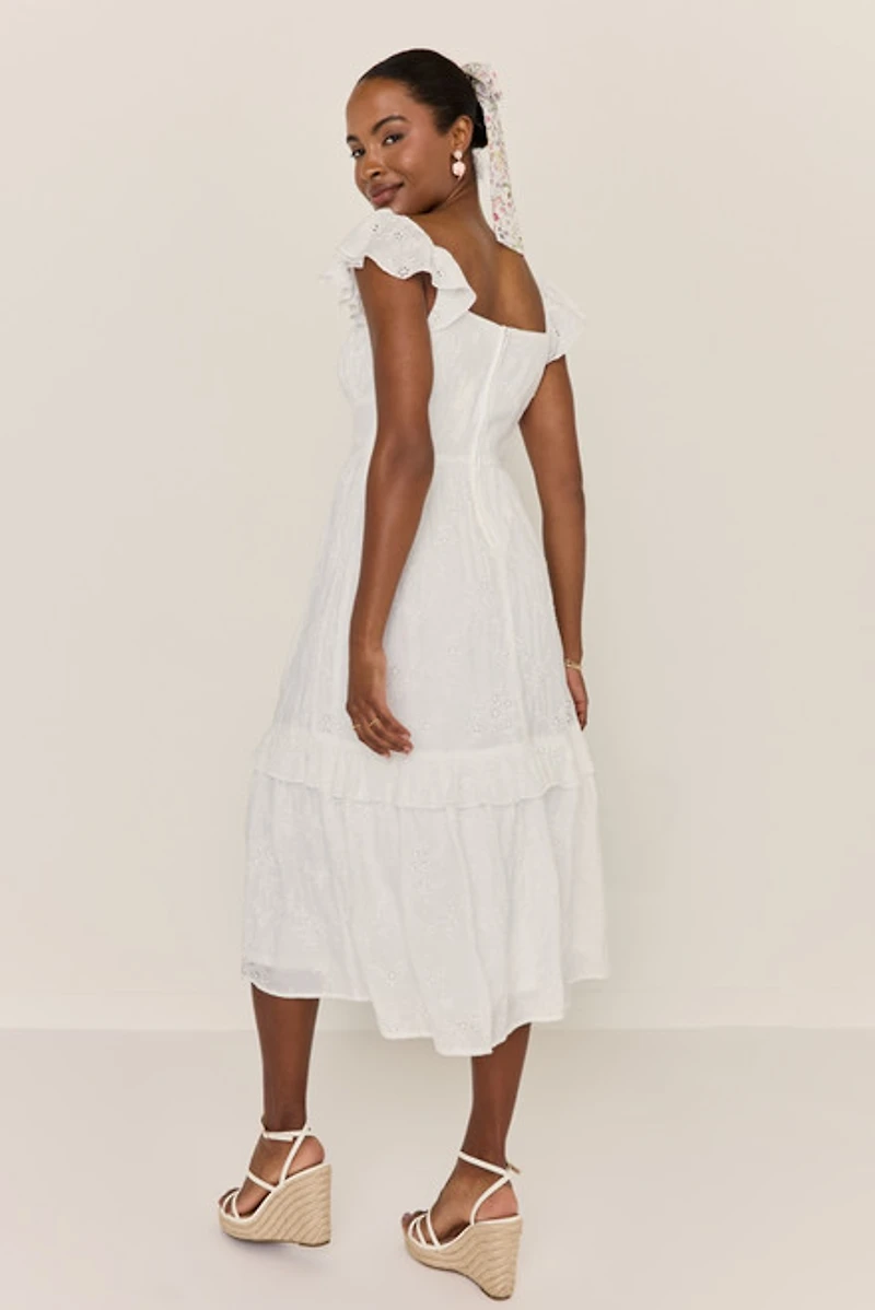 Gloria Flutter Sleeve Midi Dress