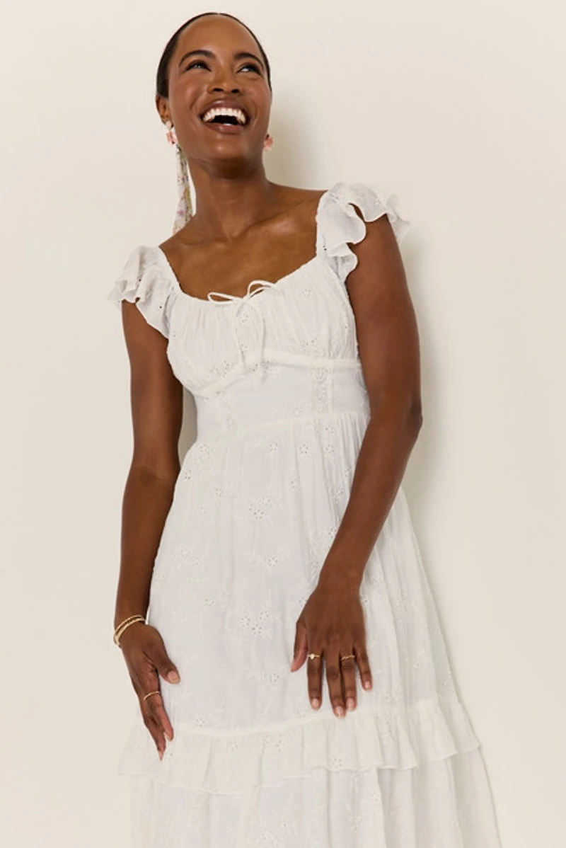 Gloria Flutter Sleeve Midi Dress