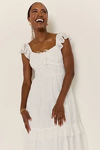 Gloria Flutter Sleeve Midi Dress