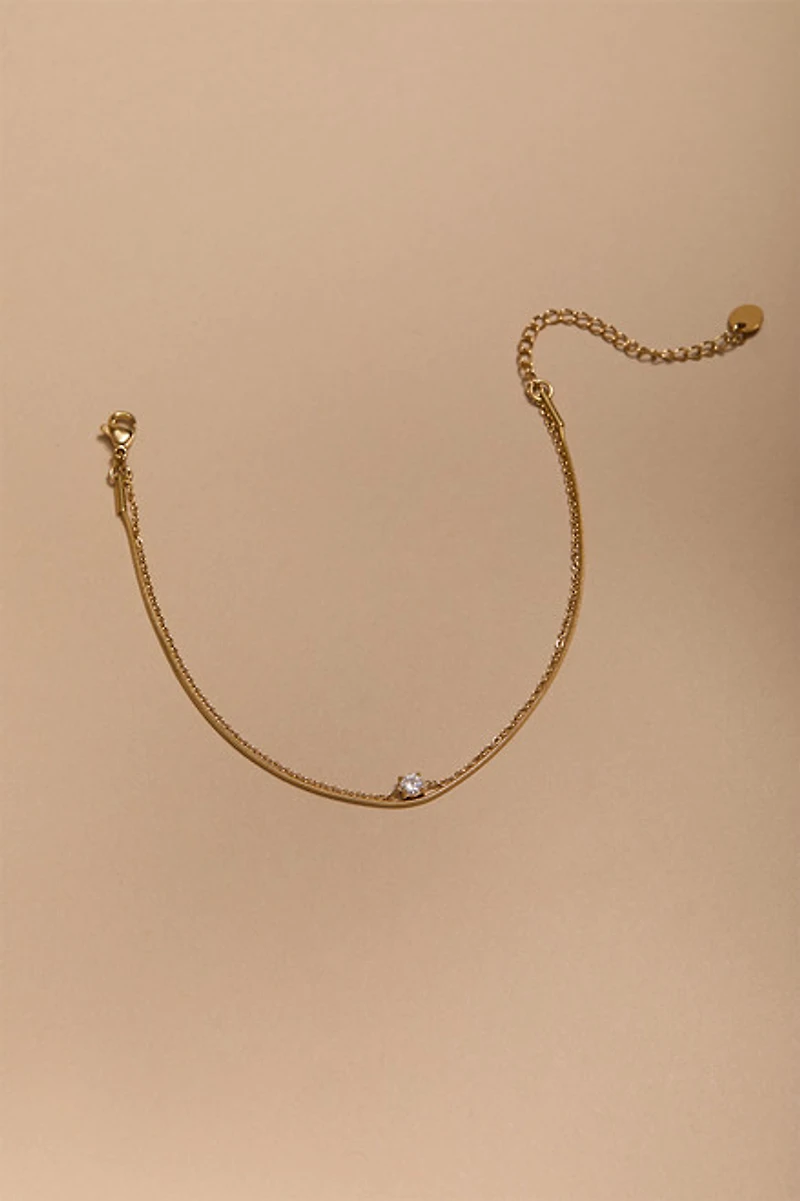 Rosy Stainless Steel Crystal Bracelet