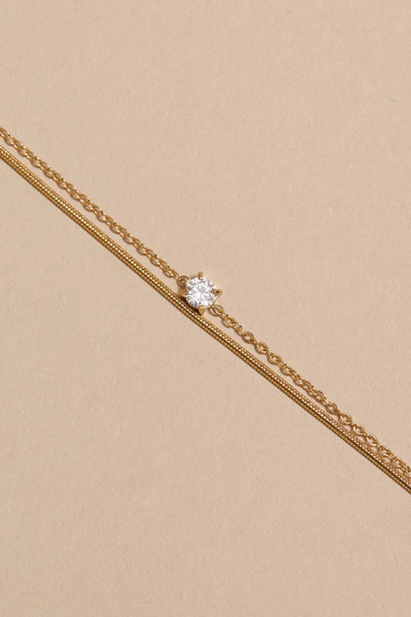 Rosy Stainless Steel Crystal Bracelet