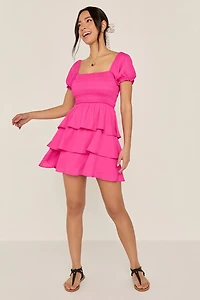 Judith Smocked Tiered Mini Dress