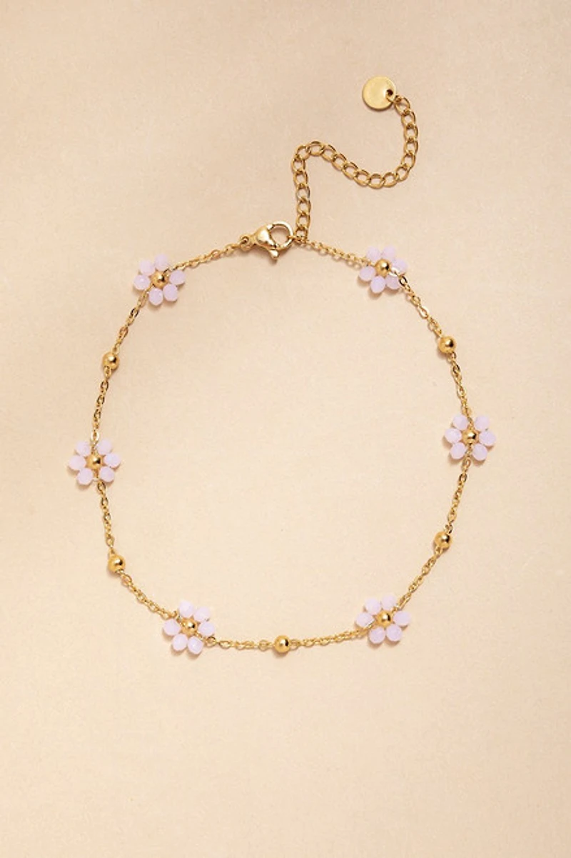 Briana Seedbead Flower Station Anklet