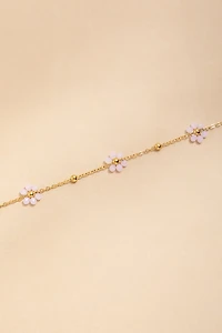 Briana Seedbead Flower Station Anklet