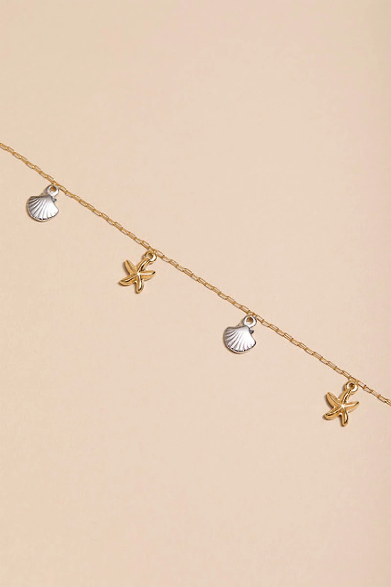 Eve Stainless Steel Seashell Charm Anklet