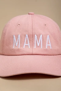 Mama Embroidered Script Baseball Cap