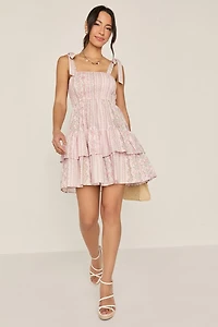 Mable Floral Tiered Mini Dress