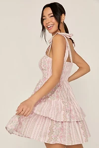 Mable Floral Tiered Mini Dress