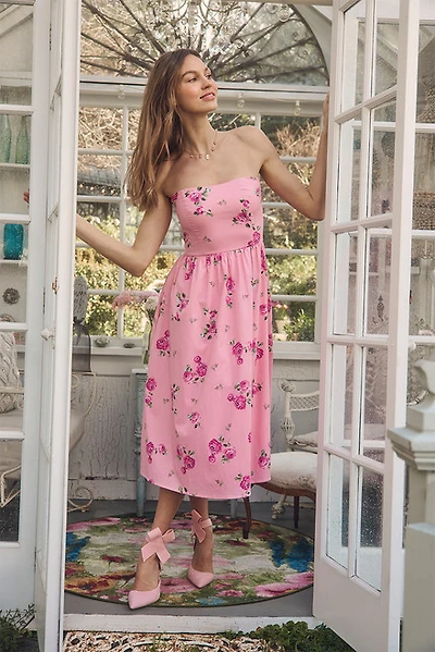 Cynthia Strapless Midi Dress