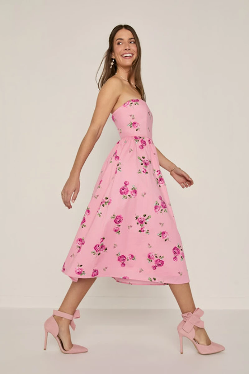 Cynthia Strapless Midi Dress