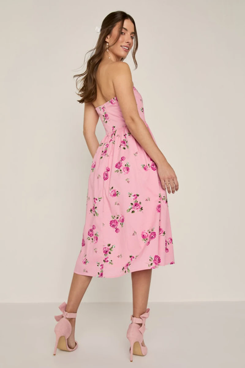 Cynthia Strapless Midi Dress