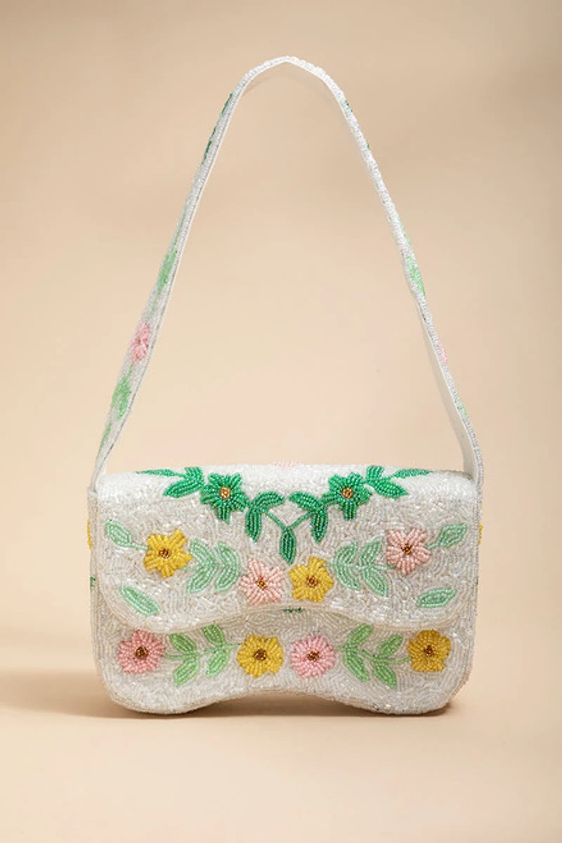 Annie Floral Beaded Shoulder Bag