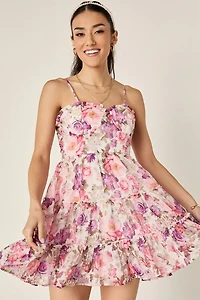 Vicky Floral Tiered Mini Dress