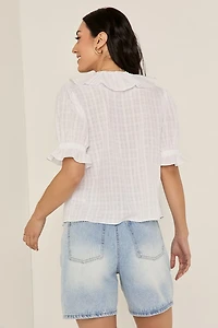 Kirsten Ruffle Button Down Top