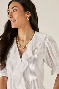 Kirsten Ruffle Button Down Top