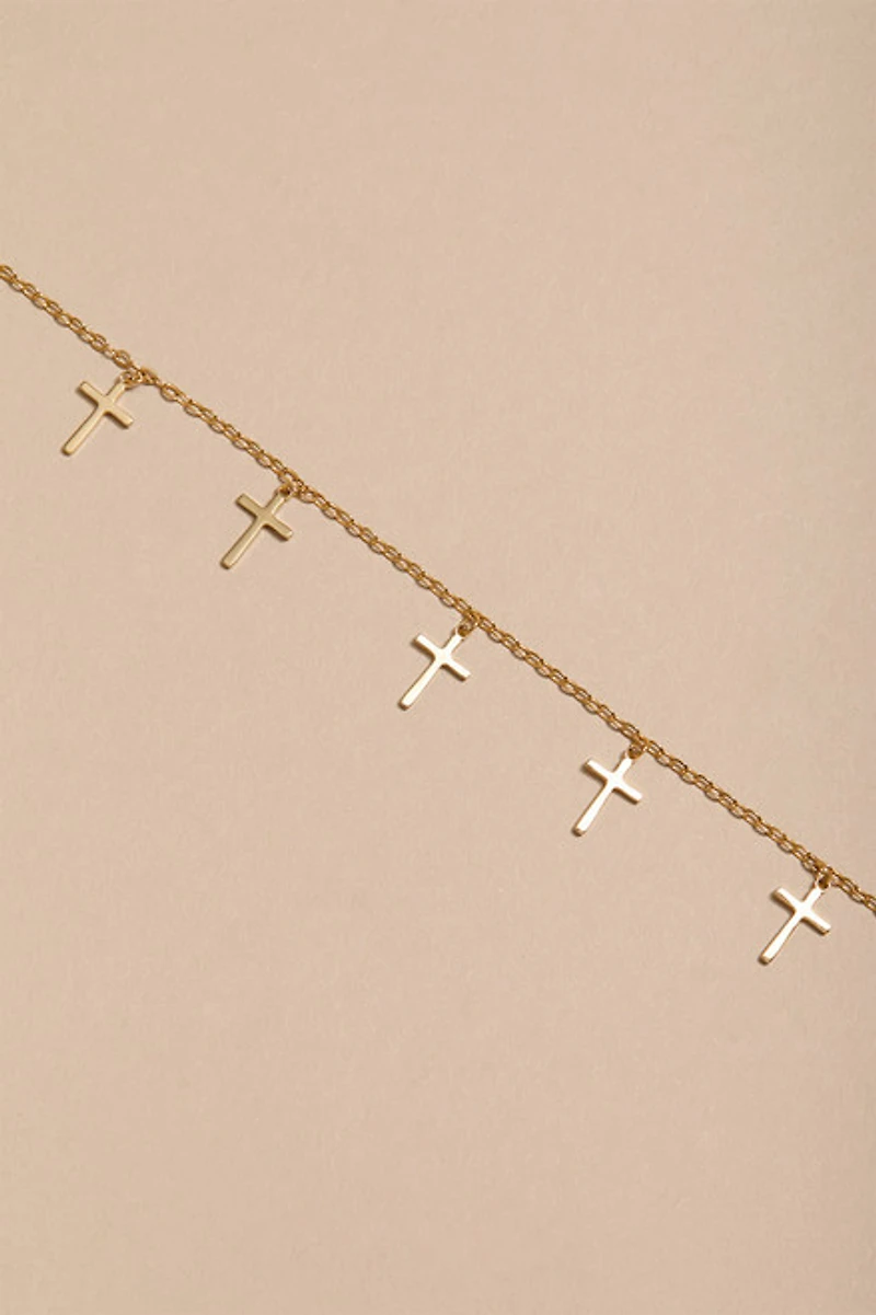 Mandy Stainless Steel Cross Charm Anklet