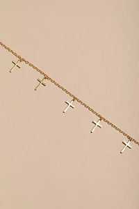 Mandy Stainless Steel Cross Charm Anklet
