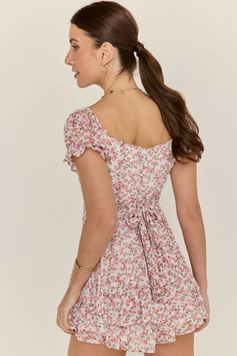 Vimmi Pink Floral Short Sleeve Romper