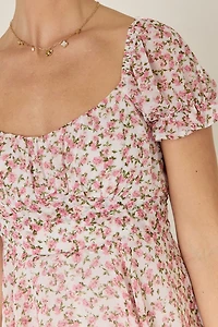 Vimmi Pink Floral Short Sleeve Romper