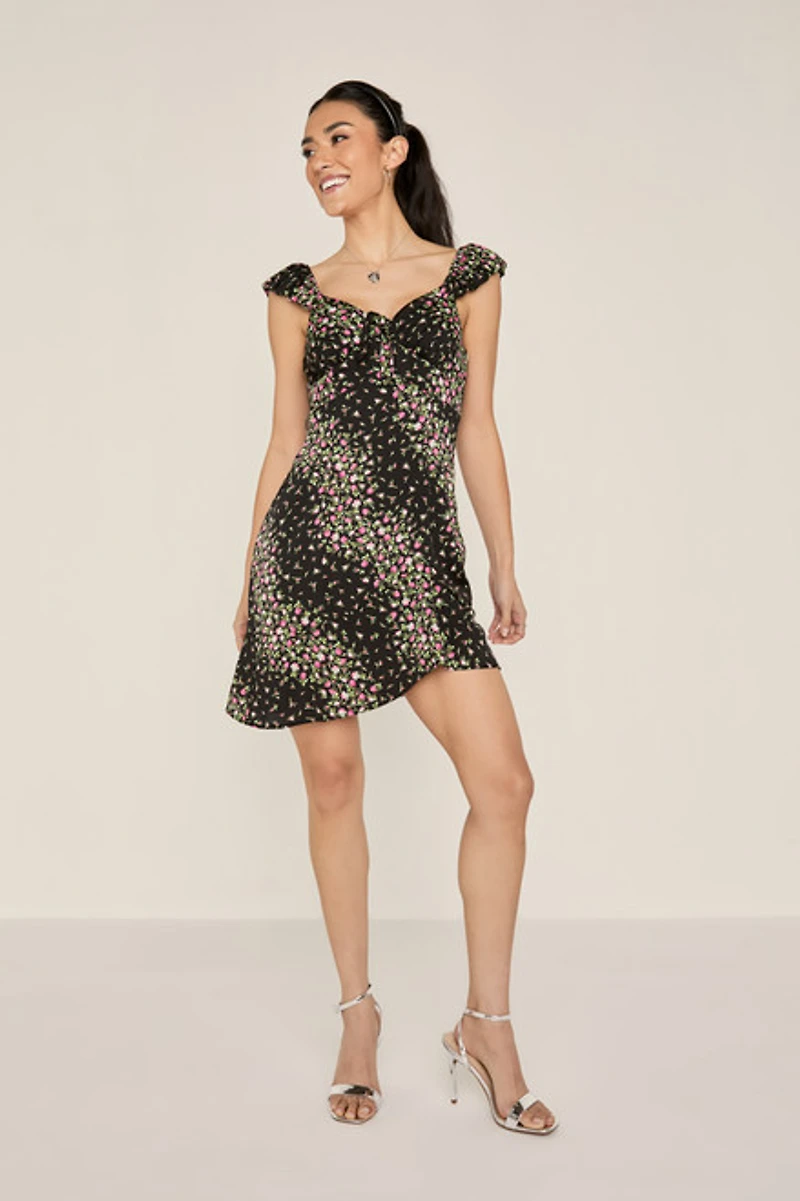 Olivia Asymmetrical Floral Mini Dress