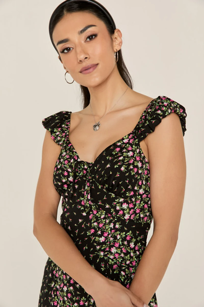 Olivia Asymmetrical Floral Mini Dress