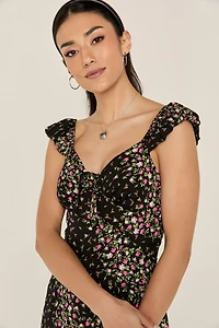 Olivia Asymmetrical Floral Mini Dress