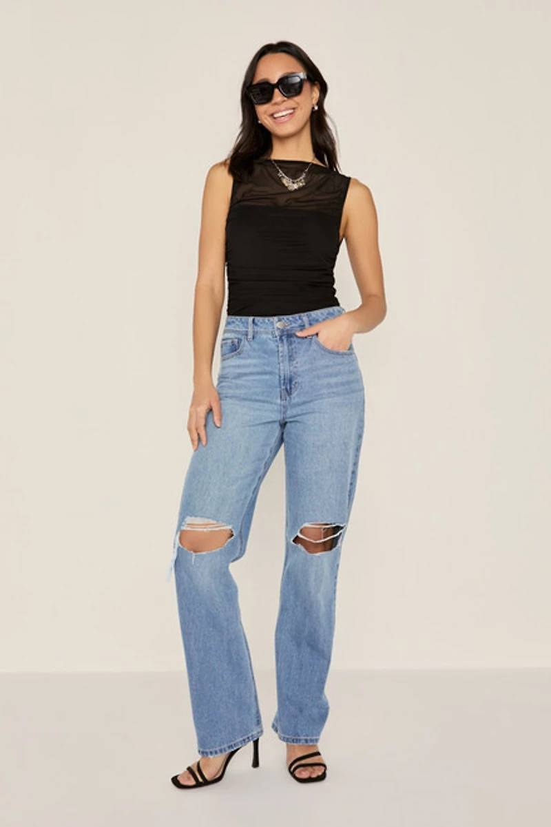 Greta Sleeveless Mesh Bodysuit