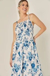 Paige Smocked Floral Midi Dress