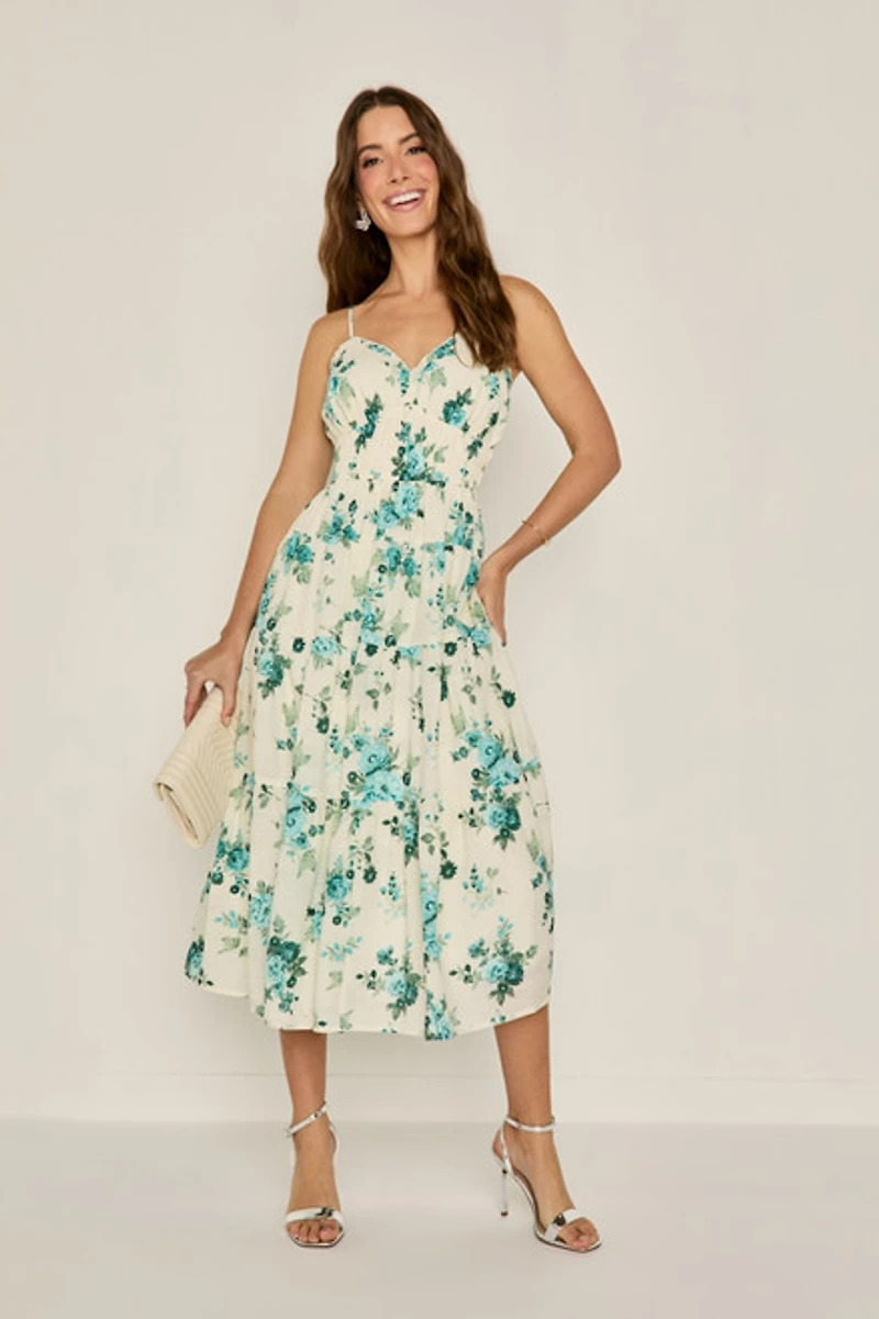 Hope Tiered Floral Midi Dress