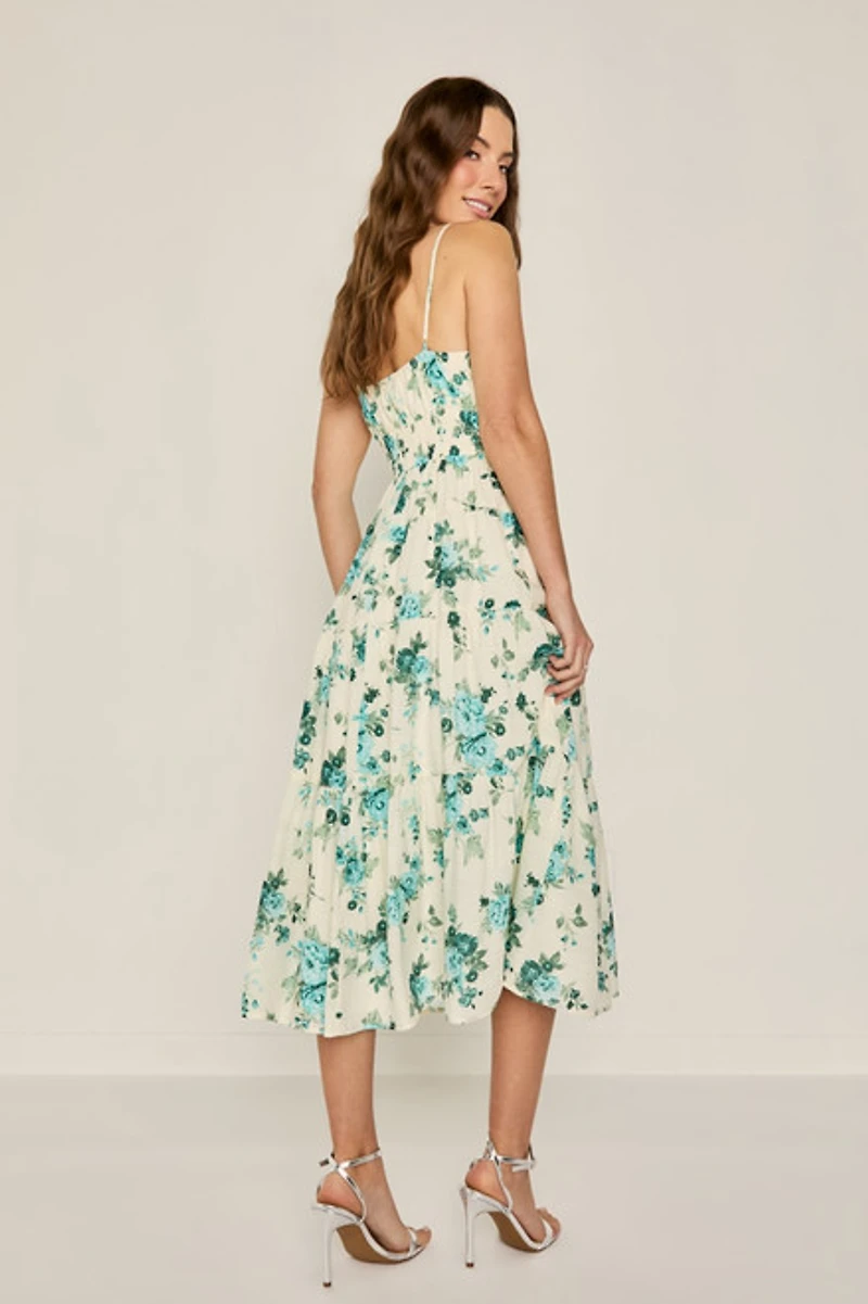 Hope Tiered Floral Midi Dress