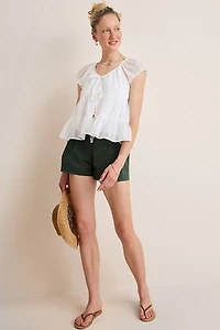 Tina Tie Front Tiered Blouse