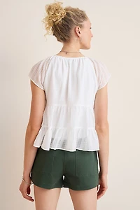 Tina Tie Front Tiered Blouse
