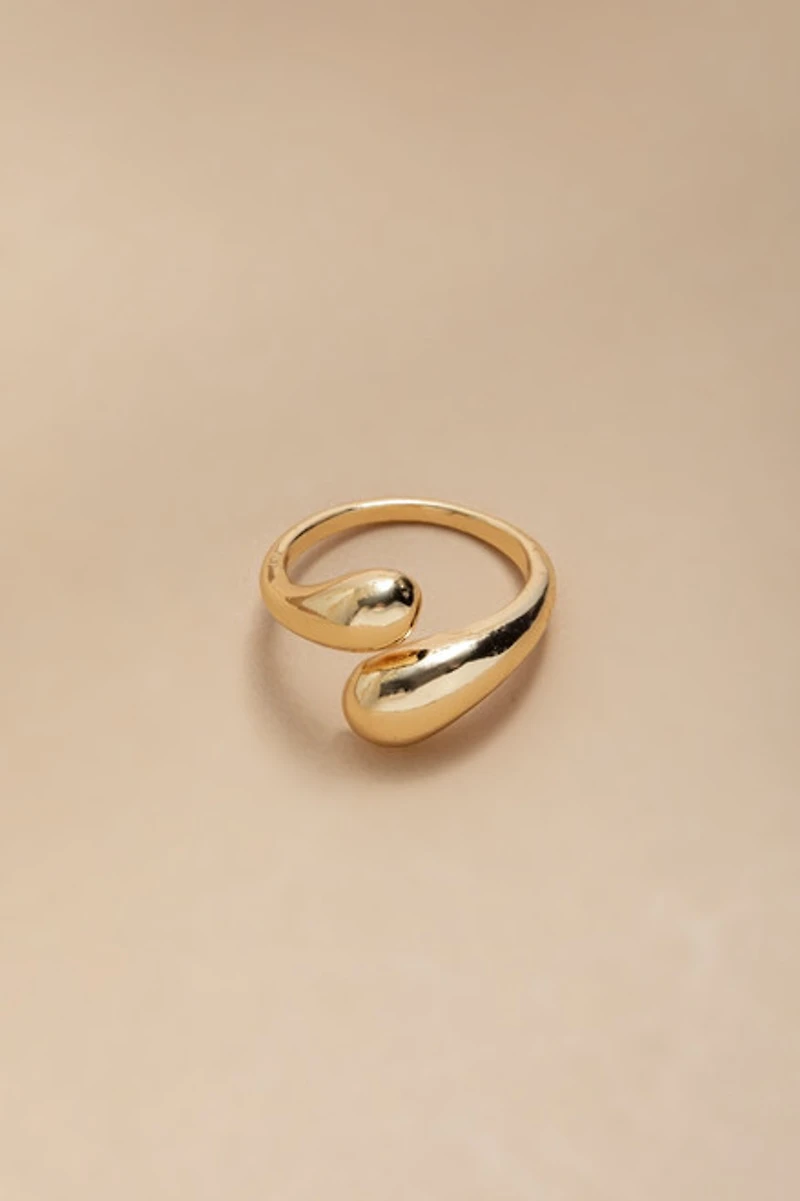 Carrie Adjustable Gold Bubble Ring