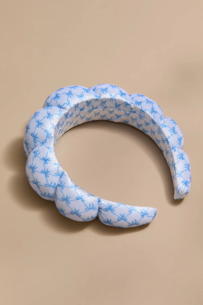 Bow Print Puffy Spa Headband
