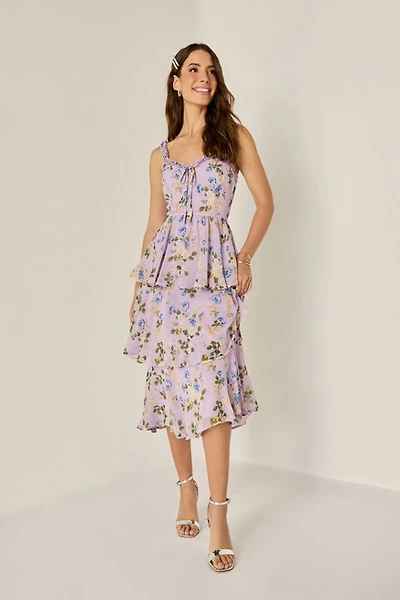 Dianne Tiered Floral Midi Dress
