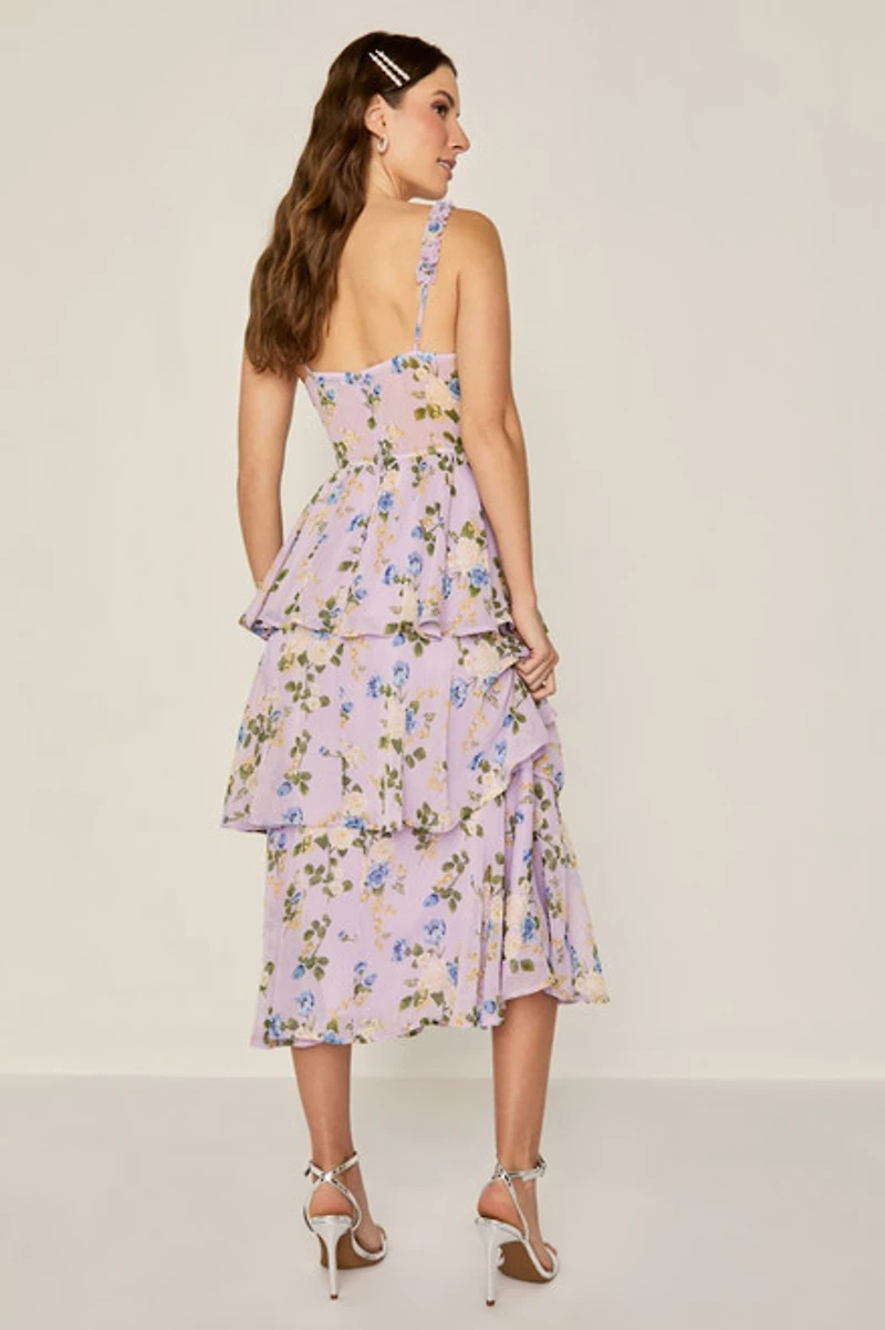 Dianne Tiered Floral Midi Dress
