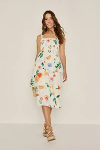 Monna Fruit Print Midi Dress