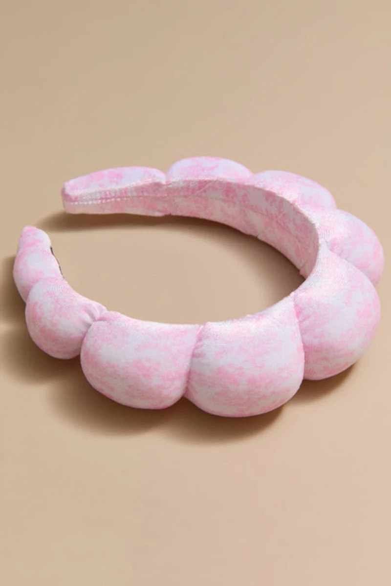Pink Ribbon Puffy Spa Headband