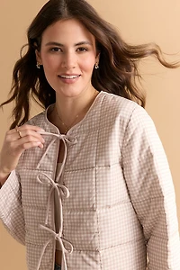 Deirdre Gingham Front Tie Jacket