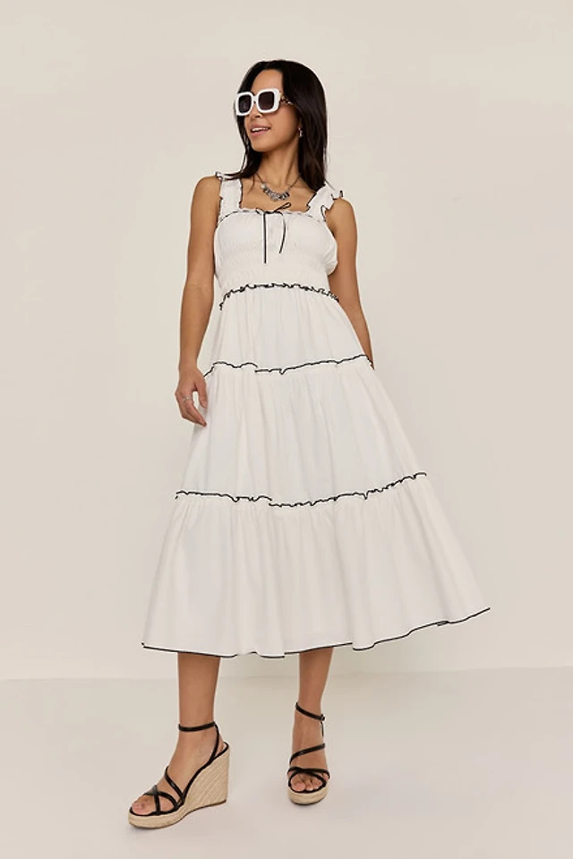 farrah midi dress Farrah Smocked Midi Dress