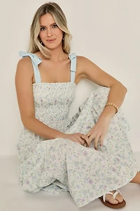 Anne Smocked Floral Maxi Dress