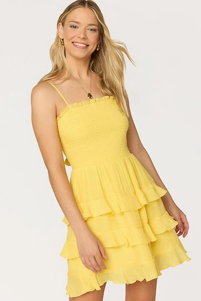 Bridget Smocked Ruffle Tiered Mini Dress