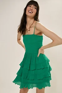 Bridget Smocked Ruffle Tiered Mini Dress