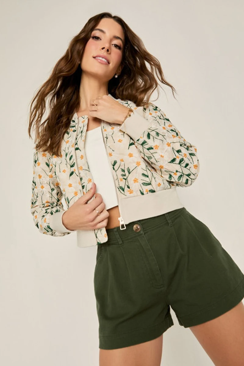 Mabel Embroidered Bomber Jacket