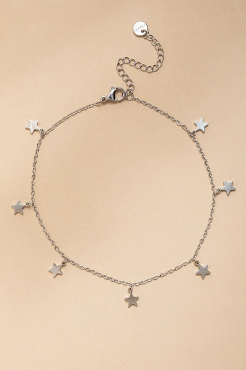Julia Stainless Steel Star Charm Anklet