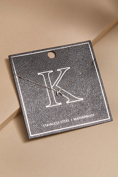 K Stainless Steel Mini Initial Necklace