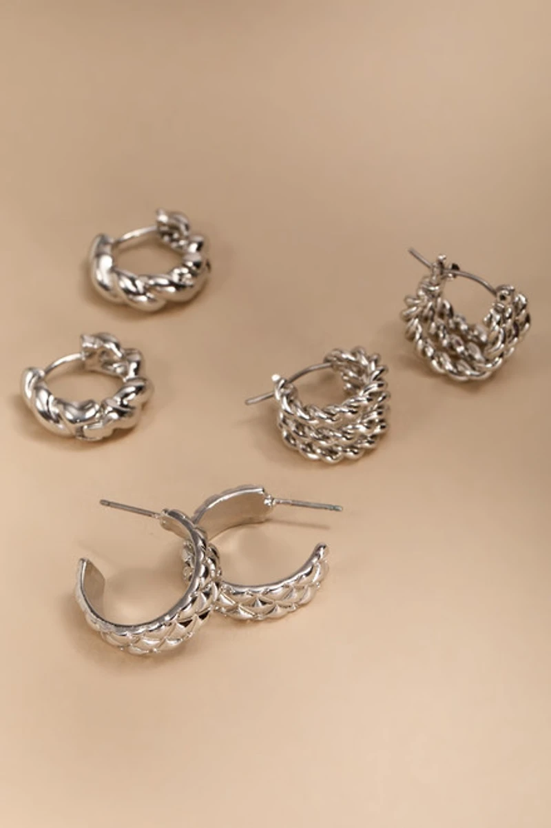 Aurelia Mixed Style Huggie Hoop Earrings Set