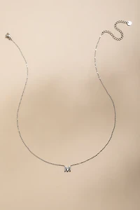 M Stainless Steel Initial Pendant Necklace
